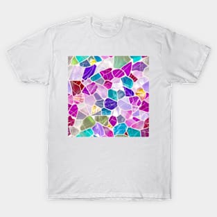 Abstract Marble, gems, precious stones, patchwork, colorful, geometrical,seamless patterns T-Shirt